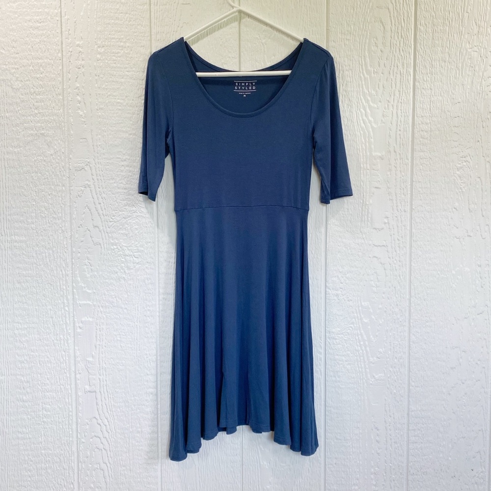 Simply Styled knit Dress, scoop neck dress, knit dress, tshirt dress,